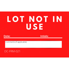 FIFO Sticker-Lot NOT In Use (STS-S-02)